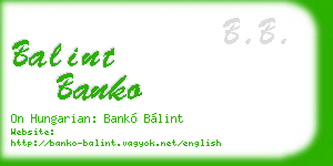 balint banko business card