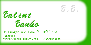 balint banko business card